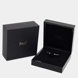 Piaget Possession Diamond 18k White Gold Open Bangle Thin Bracelet 15