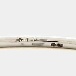 Piaget Possession Diamond 18k White Gold Open Bangle Thin Bracelet 15