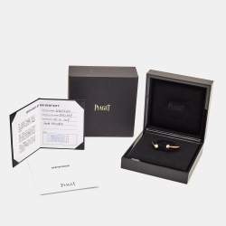 Pre Owned Piaget Possession White Chalcedony Diamonds 18k Rose Gold Bracelet 15