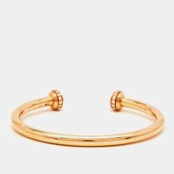 Pre Owned Piaget Possession White Chalcedony Diamonds 18k Rose Gold Bracelet 15