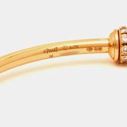 Pre Owned Piaget Possession Diamond 18k Rose Gold Open Cuff Bracelet 16