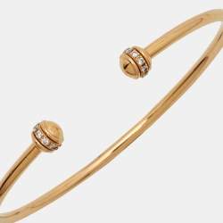 Pre Owned Piaget Possession Diamond 18k Rose Gold Open Cuff Bracelet 16