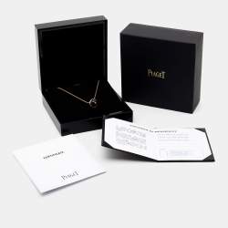 Pre Owned Piaget Possession Onyx Diamond 18k Rose Gold Long Necklace