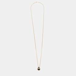 Pre Owned Piaget Possession Onyx Diamond 18k Rose Gold Long Necklace