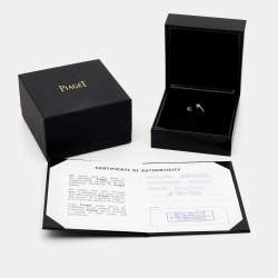 Pre Owned Piaget Possession Malachite Diamonds 18k Rose Gold Ring Size 48