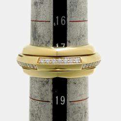 Pre Owned Piaget 18K Yellow Gold and Diamond Possession Band Ring  EU 58