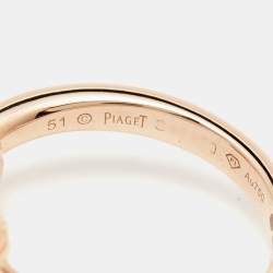 Piaget Possession Turquoise Diamond 18k Rose Gold Ring Size 51