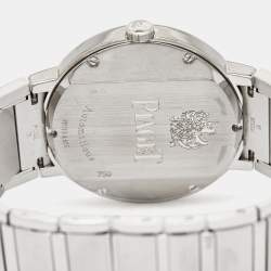 Pre Owned Piaget Black 18K White Gold Polo P10114 Unisex Wristwatch 38 mm