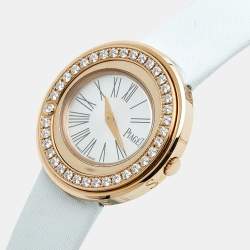 Piaget Silver 18K Rose Gold Diamond Satin Possession GOA36188 Women's Wristwatch 29 mm
