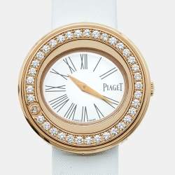 Piaget Silver 18K Rose Gold Diamond Satin Possession GOA36188 Women's Wristwatch 29 mm