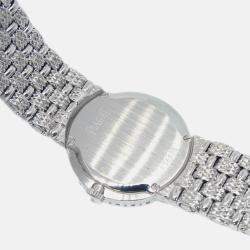 Pre Owned Piaget Tradition 8296D23 Manual Winding Silver 18k White Gold Diamond Women's Wristwatch 21 mm