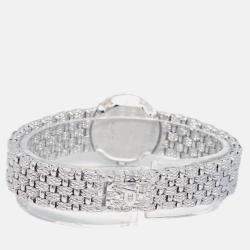 Pre Owned Piaget Tradition 8296D23 Manual Winding Silver 18k White Gold Diamond Women's Wristwatch 21 mm