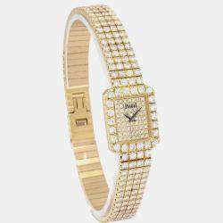 Pre Owned Piaget Limelight 15421 C626 Quartz Silver 18k Yellow Gold Women's Wristwatch 15 mm