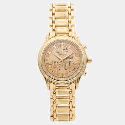 Pre Owned Pre-Owned Piaget Haute Complications G0A19093 Champagne Quartz 18k Yellow Gold Men's Wristwatch 29 mm