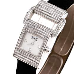 Piaget Mother of Pearl 18K White Gold Diamond Miss Protocole 5225 Women's Wristwatch 17MM