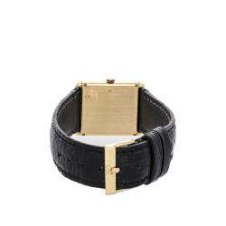 Pre Owned Piaget Black 18K Yellow Gold Vintage Rectangle 9150 Women's Wristwatch 30 x 20 MM