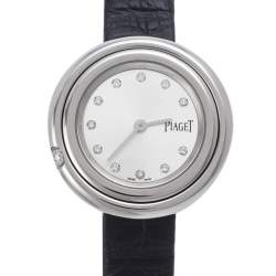 Pre Owned Piaget Silver Stainless Steel Alligator Possesion GOA43080 Women's Wristwatch 29 mm