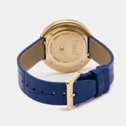 Pre Owned Piaget Silver Diamond 18k Rose Gold Alligator Possession G0A43091 Women's Wristwatch 34 mm