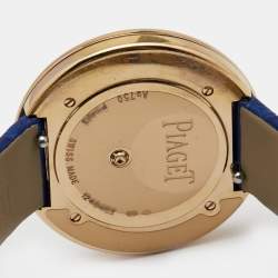 Pre Owned Piaget Silver Diamond 18k Rose Gold Alligator Possession G0A43091 Women's Wristwatch 34 mm