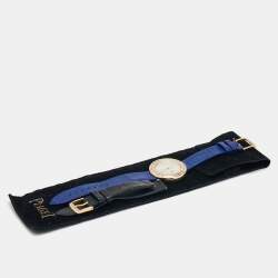 Pre Owned Piaget Silver Diamond 18k Rose Gold Alligator Possession G0A43091 Women's Wristwatch 34 mm