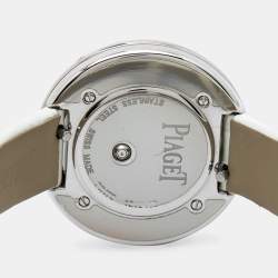 Piaget Silver Diamond Stainless Steel Alligator Possession G0A43090 Women's Wristwatch 34 mm