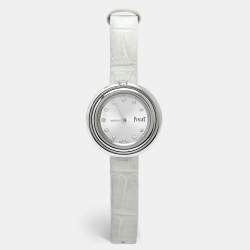 Piaget Silver Diamond Stainless Steel Alligator Possession G0A43090 Women's Wristwatch 34 mm