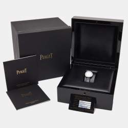 Piaget Silver Diamond  Stainless Steel Alligator Leather Possesion GOA43080 Women's Wristwatch 29 mm