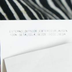 Pre Owned Pierre Balmain Black/White Printed Silk Waist Tie-Up Detail Mini Dress M