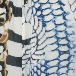 Pierre Balmain White Printed Silk Overlay Draped Dress S