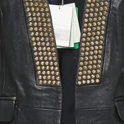 Pierre Balmain Leather Studded Open Jacket L