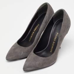 Pierre Balmain Grey Suede Pointed Toe Pumps Size 35