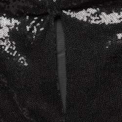 Pierre Balmain Black Sequin Blouse and Pants Set L