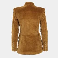 Pierre Balmain Brown Corduroy Double Breasted Jacket S