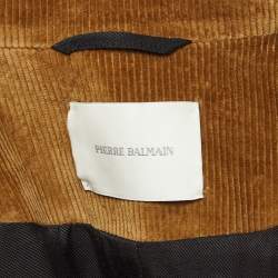 Pierre Balmain Brown Corduroy Double Breasted Jacket S