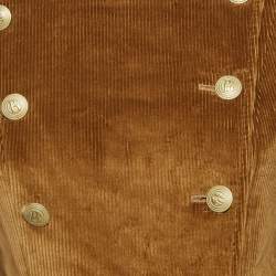 Pierre Balmain Brown Corduroy Double Breasted Jacket S