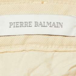 Pre Owned Pierre Balmain Beige Denim Ribbed Slim Fit jeans M/Waist 30"
