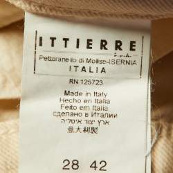 Pre Owned Pierre Balmain Beige Denim Ribbed Slim Fit jeans M/Waist 30"