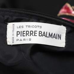 Pre Owned Pierre Balmain Black Stretch Fabric Embellished Dress M