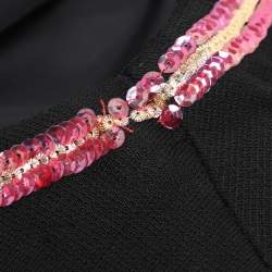 Pre Owned Pierre Balmain Black Stretch Fabric Embellished Dress M