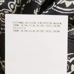 Pierre Balmain Black Paisley Print Silk Tie Knot Crop Top M