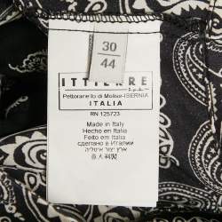 Pierre Balmain Black Paisley Print Silk Tie Knot Crop Top M