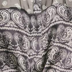 Pierre Balmain Black Paisley Print Silk Tie Knot Crop Top M