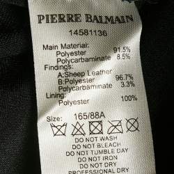 Pre Owned Pierre Balmain Black Jersey and Mesh V-Neck Bodycon Dress M