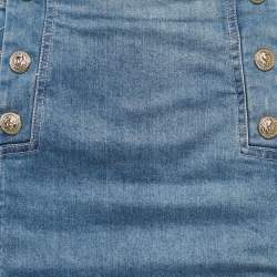 مملوكة مسبقًا تنورة جينز زرقاء صغيرة من بيير بالمان - مقاس متوسط / خصر ٢٧ بوصة