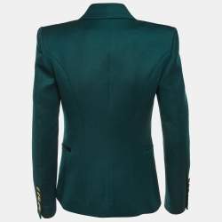 Pre Owned \بلير بالمان سترة ذات صدر مزدوج صوف أخضر مقاس صغير ( سمول )