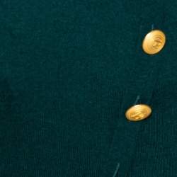Pierre Balmain Green Cashmere & Wool Blend Button Detail Sweater S