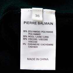 Pierre Balmain Green Cashmere & Wool Blend Button Detail Sweater S