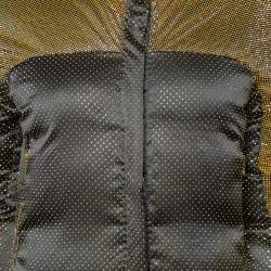 Pierre Balmain Black & Gold Embellished Down Silk Bomber Jacket XS