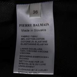 Pierre Balmain Red Velvet Embellished Double Breasted Cape Jacket S
