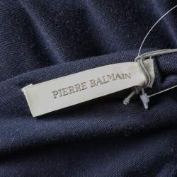 Pierre Balmain Navy Blue Micromodal Knit Button Detail T-Shirt S